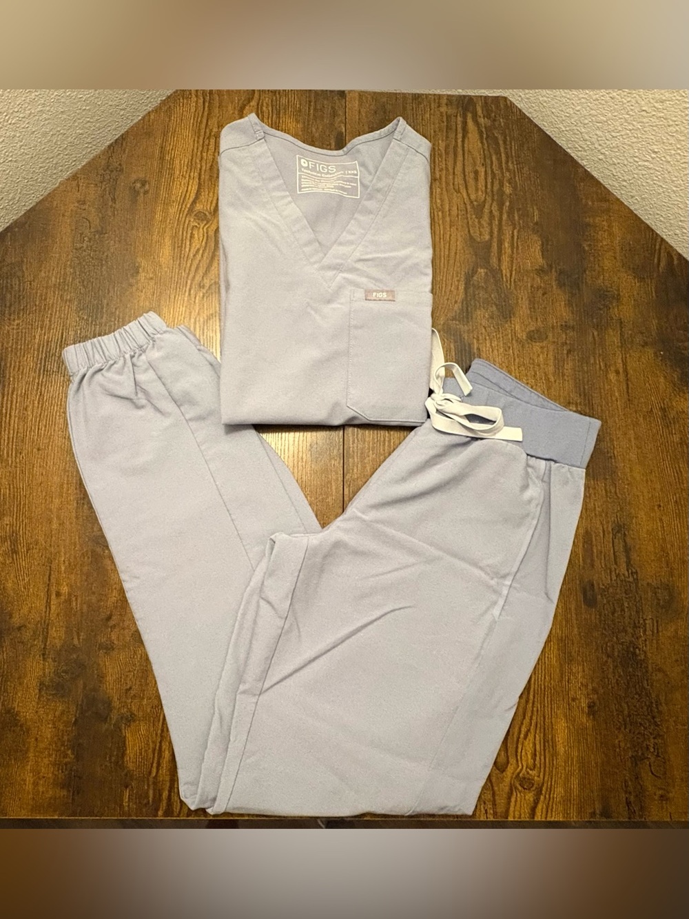 Figs Vapor Blue Scrub Set (top+bottom)
